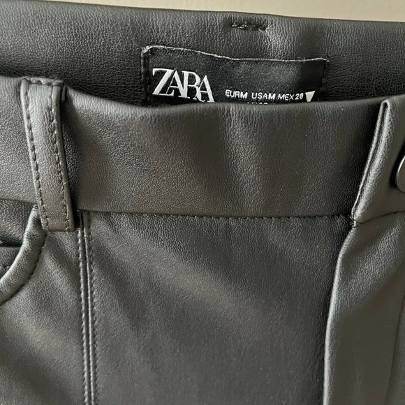 ZARA Black Leather Pants - Picture 2 of 4